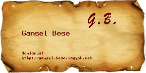 Gansel Bese névjegykártya